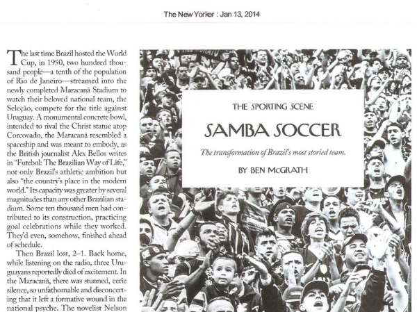 reportagem the new yorker sobre a copa 2014 - jornalismo literário